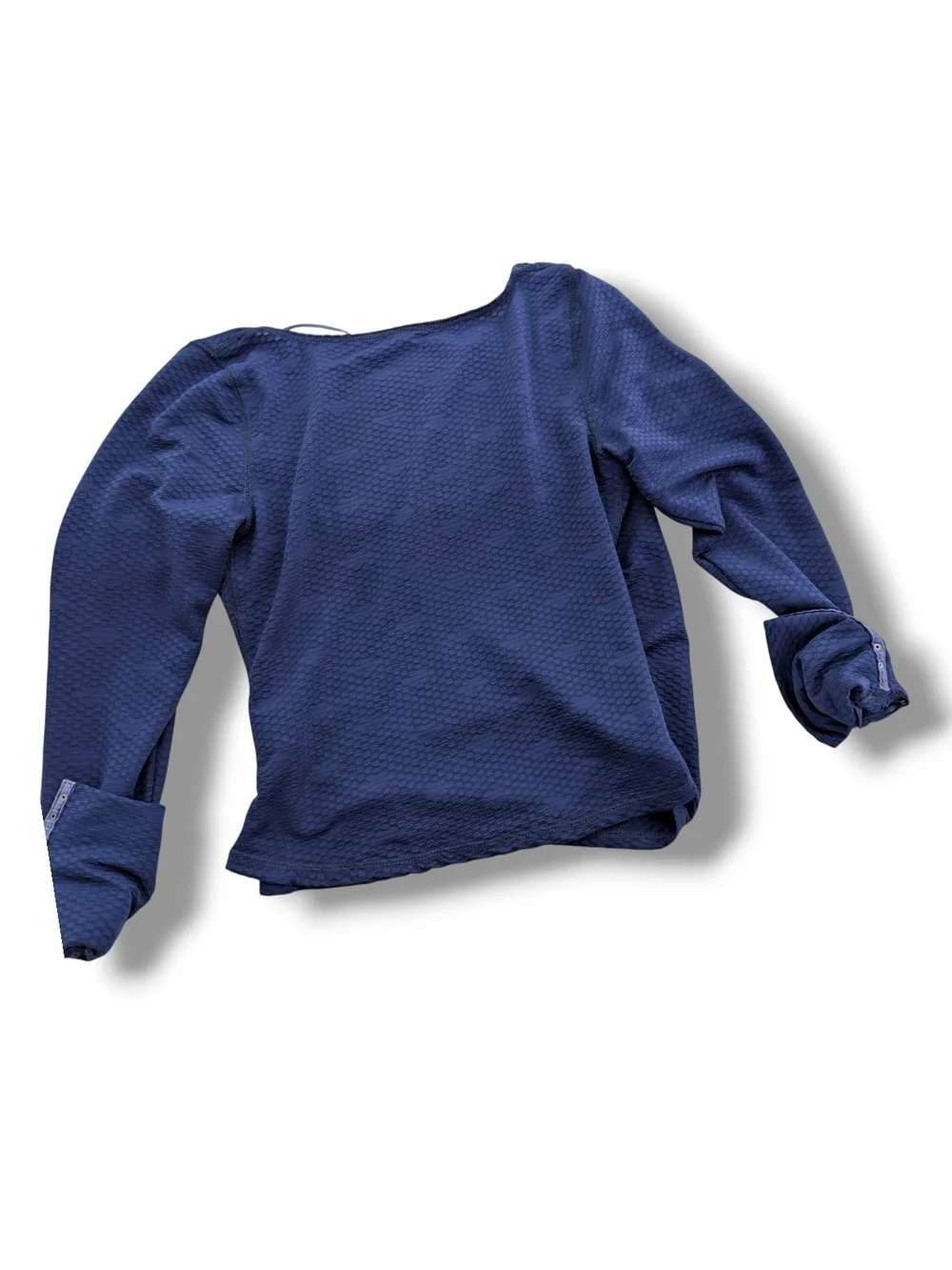 NWOT Free People Women's Blue Penny Long Sleeve Wrap Top SIZE L W/ FLAWS